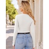 image:imageEkouaer Long Sleeve Shirts for Women Crew Neck Undershirt with Thumb HolesWhite