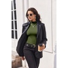 image:imageEkouaer Turtleneck Shirt Women Long Sleeve Mock Neck Slim Fit Tops Thermal Base Layer Soft Lightweight Stretch UndershirtsArmy Green