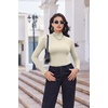 image:imageEkouaer Turtleneck Shirt Women Long Sleeve Mock Neck Slim Fit Tops Thermal Base Layer Soft Lightweight Stretch UndershirtsCreamy White