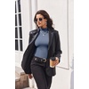 image:imageEkouaer Turtleneck Shirt Women Long Sleeve Mock Neck Slim Fit Tops Thermal Base Layer Soft Lightweight Stretch UndershirtsGray Blue