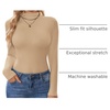 image:imageEkouaer Turtleneck Shirt Women Long Sleeve Mock Neck Slim Fit Tops Thermal Base Layer Soft Lightweight Stretch UndershirtsKhaki