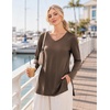 image:imageEkouaer Womens 3 Pack Maternity Shirts Long Sleeve V Neck with Split Side Pregnancy Tops Casual Basic Clothes S2XLBlackBrownKhaki