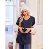 image:imageEkouaer Womens 3 Pack Maternity Shirts Long Sleeve V Neck with Split Side Pregnancy Tops Casual Basic Clothes S2XLBlackDark RedNavy Blue