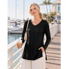 image:imageEkouaer Womens 3 Pack Maternity Shirts Long Sleeve V Neck with Split Side Pregnancy Tops Casual Basic Clothes S2XLBlackDark RedNavy Blue
