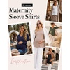 image:imageEkouaer Womens 3 Pack Maternity Shirts Long Sleeve V Neck with Split Side Pregnancy Tops Casual Basic Clothes S2XLBlackKhakiBeige
