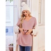 image:imageEkouaer Womens 3 Pack Maternity Shirts Long Sleeve V Neck with Split Side Pregnancy Tops Casual Basic Clothes S2XLBlackStripeDusty Pink
