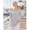 image:imageEkouaer Womens 3 Pack Maternity Shirts Long Sleeve V Neck with Split Side Pregnancy Tops Casual Basic Clothes S2XLBlackStripeLight Grey