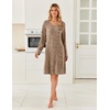 image:imageEkouaer Womens Long Sleeve Nightgown Crewneck Sleepshirt Soft Sleep Dress  This Sleepwear Features Super Soft Skinfriendly Knit Fabric Pajama for Sleeping or Lounging Excellent Value for the PriceBrown
