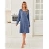 image:imageEkouaer Womens Long Sleeve Nightgown Crewneck Sleepshirt Soft Sleep Dress  This Sleepwear Features Super Soft Skinfriendly Knit Fabric Pajama for Sleeping or Lounging Excellent Value for the PriceNavy Blue