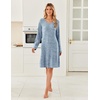image:imageEkouaer Womens Long Sleeve Nightgown Crewneck Sleepshirt Soft Sleep Dress  This Sleepwear Features Super Soft Skinfriendly Knit Fabric Pajama for Sleeping or Lounging Excellent Value for the PriceLight Blue