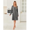 image:imageEkouaer Womens Long Sleeve Nightgown Crewneck Sleepshirt Soft Sleep Dress  This Sleepwear Features Super Soft Skinfriendly Knit Fabric Pajama for Sleeping or Lounging Excellent Value for the PriceDeep Grey