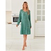 image:imageEkouaer Womens Long Sleeve Nightgown Crewneck Sleepshirt Soft Sleep Dress  This Sleepwear Features Super Soft Skinfriendly Knit Fabric Pajama for Sleeping or Lounging Excellent Value for the PriceGreen