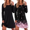 image:imageEkouaer 2 Pack Long Sleeve Nightgown for Women Crew Neck Sleepshirts S3XL  Excellent Value for the Price Features Many Cute Prints Soft Comfortable Fabric Long Sleeve O Neck Nightgown for SleepingBlackCherry Blossoms