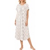 image:imageEkouaer Long Nightgown for Women Short Sleeve Henley Sleepshirt with Pocket  Floral House Dress for Women Button Nightgowns Pleated Full Length Sleep Dress Pluse Size Sleep Dress with Lace S3XLPink White Flower