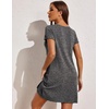 image:imageEkouaer Womens Nightgown Short Sleeve Sleepshirt Rib Knit Soft Sleepwear Pajama DressBlack