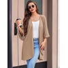 image:imageEkouaer Robes for Women Lightweight Waffle Knit Short Bath Robe Knee Length Ruffle Ladies LoungewearKhaki