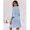 image:imageEkouaer Robes for Women Lightweight Waffle Knit Short Bath Robe Knee Length Ruffle Ladies LoungewearLight Blue