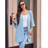 image:imageEkouaer Robes for Women Lightweight Waffle Knit Short Bath Robe Knee Length Ruffle Ladies LoungewearLight Blue