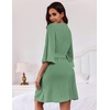 image:imageEkouaer Robes for Women Lightweight Waffle Knit Short Bath Robe Knee Length Ruffle Ladies LoungewearMint Green