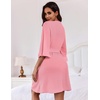 image:imageEkouaer Robes for Women Lightweight Waffle Knit Short Bath Robe Knee Length Ruffle Ladies LoungewearMisty Rose