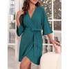image:imageEkouaer Robes for Women Lightweight Waffle Knit Short Bath Robe Knee Length Ruffle Ladies LoungewearTeal
