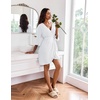 image:imageEkouaer Robes for Women Lightweight Waffle Knit Short Bath Robe Knee Length Ruffle Ladies LoungewearWhite