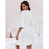 image:imageEkouaer Robes for Women Lightweight Waffle Knit Short Bath Robe Knee Length Ruffle Ladies LoungewearWhite