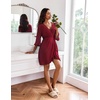 image:imageEkouaer Robes for Women Lightweight Waffle Knit Short Bath Robe Knee Length Ruffle Ladies LoungewearWine Red