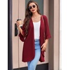 image:imageEkouaer Robes for Women Lightweight Waffle Knit Short Bath Robe Knee Length Ruffle Ladies LoungewearWine Red