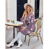 image:imageEkouaer Robes for Women Short Knit Bathrobe Lightweight Sexy Lace Sleepwear Soft Knee Length LoungewearBlack Flower