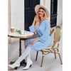 image:imageEkouaer Robes for Women Short Knit Bathrobe Lightweight Sexy Lace Sleepwear Soft Knee Length LoungewearClear Blue