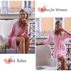 image:imageEkouaer Robes for Women Short Knit Bathrobe Lightweight Sexy Lace Sleepwear Soft Knee Length LoungewearLight Pink