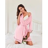 image:imageEkouaer Robes for Women Short Knit Bathrobe Lightweight Sexy Lace Sleepwear Soft Knee Length LoungewearLight Pink