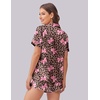 image:imageEkouaer Womens Silk Satin Pajama Set Print Short Sleeve Sleepwear Button Down Pjs Shorts Set LoungewearLeopard Bow