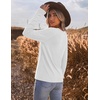 image:imageEkoauer Womens Long Sleeve Shirts Raglan Sleeve Thermal Tops Fall Clothes  Casual Color Block Shirt Crew Neck Basic TShirts Work Dressy Tunic Blouse Going Out Tops Fall Teacher Fashion OutfitsWhite