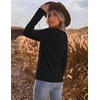 image:imageEkoauer Womens Long Sleeve Shirts Raglan Sleeve Thermal Tops Fall Clothes  Casual Color Block Shirt Crew Neck Basic TShirts Work Dressy Tunic Blouse Going Out Tops Fall Teacher Fashion OutfitsBlack
