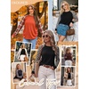 image:imageEkoauer Womens Long Sleeve Shirts Raglan Sleeve Thermal Tops Fall Clothes  Casual Color Block Shirt Crew Neck Basic TShirts Work Dressy Tunic Blouse Going Out Tops Fall Teacher Fashion OutfitsAleopard Black