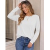 image:imageEkoauer Womens Long Sleeve Shirts Raglan Sleeve Thermal Tops Fall Clothes  Casual Color Block Shirt Crew Neck Basic TShirts Work Dressy Tunic Blouse Going Out Tops Fall Teacher Fashion OutfitsWhite
