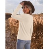 image:imageEkoauer Womens Long Sleeve Shirts Raglan Sleeve Thermal Tops Fall Clothes  Casual Color Block Shirt Crew Neck Basic TShirts Work Dressy Tunic Blouse Going Out Tops Fall Teacher Fashion OutfitsBeige