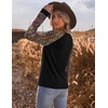 image:imageEkoauer Womens Long Sleeve Shirts Raglan Sleeve Thermal Tops Fall Clothes  Casual Color Block Shirt Crew Neck Basic TShirts Work Dressy Tunic Blouse Going Out Tops Fall Teacher Fashion OutfitsBoho Black