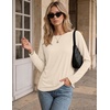 image:imageEkoauer Womens Long Sleeve Shirts Raglan Sleeve Thermal Tops Fall Clothes  Casual Color Block Shirt Crew Neck Basic TShirts Work Dressy Tunic Blouse Going Out Tops Fall Teacher Fashion OutfitsBeige