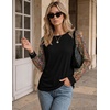 image:imageEkoauer Womens Long Sleeve Shirts Raglan Sleeve Thermal Tops Fall Clothes  Casual Color Block Shirt Crew Neck Basic TShirts Work Dressy Tunic Blouse Going Out Tops Fall Teacher Fashion OutfitsBoho Black