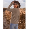 image:imageEkoauer Womens Long Sleeve Shirts Raglan Sleeve Thermal Tops Fall Clothes  Casual Color Block Shirt Crew Neck Basic TShirts Work Dressy Tunic Blouse Going Out Tops Fall Teacher Fashion OutfitsTaupe