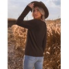 image:imageEkoauer Womens Long Sleeve Shirts Raglan Sleeve Thermal Tops Fall Clothes  Casual Color Block Shirt Crew Neck Basic TShirts Work Dressy Tunic Blouse Going Out Tops Fall Teacher Fashion OutfitsBrown