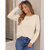 image:imageEkoauer Womens Long Sleeve Shirts Raglan Sleeve Thermal Tops Fall Clothes  Casual Color Block Shirt Crew Neck Basic TShirts Work Dressy Tunic Blouse Going Out Tops Fall Teacher Fashion OutfitsBeige