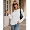 image:imageEkoauer Womens Long Sleeve Shirts Raglan Sleeve Thermal Tops Fall Clothes  Casual Color Block Shirt Crew Neck Basic TShirts Work Dressy Tunic Blouse Going Out Tops Fall Teacher Fashion OutfitsWhite