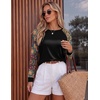 image:imageEkoauer Womens Long Sleeve Shirts Raglan Sleeve Thermal Tops Fall Clothes  Casual Color Block Shirt Crew Neck Basic TShirts Work Dressy Tunic Blouse Going Out Tops Fall Teacher Fashion OutfitsBoho Black