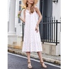image:imageEkouaer 2 Pack Nightgowns for Women Sleeveless Long Night Gowns Victorian Nightdress with Pockets Soft Ladies GownFloral PurpleFloral White