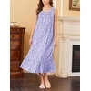 image:imageEkouaer 2 Pack Nightgowns for Women Sleeveless Long Night Gowns Victorian Nightdress with Pockets Soft Ladies GownFloral PurpleLight Green