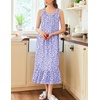 image:imageEkouaer 2 Pack Nightgowns for Women Sleeveless Long Night Gowns Victorian Nightdress with Pockets Soft Ladies GownFloral PurpleLight Green